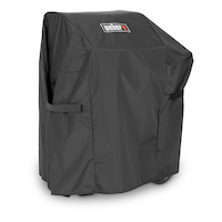 Weber Spirit II 200 Series All-Weather Grill Cover For 2-Burner BBQ, 42"H x 27"W x 48"D, Black Front_Angled_Right