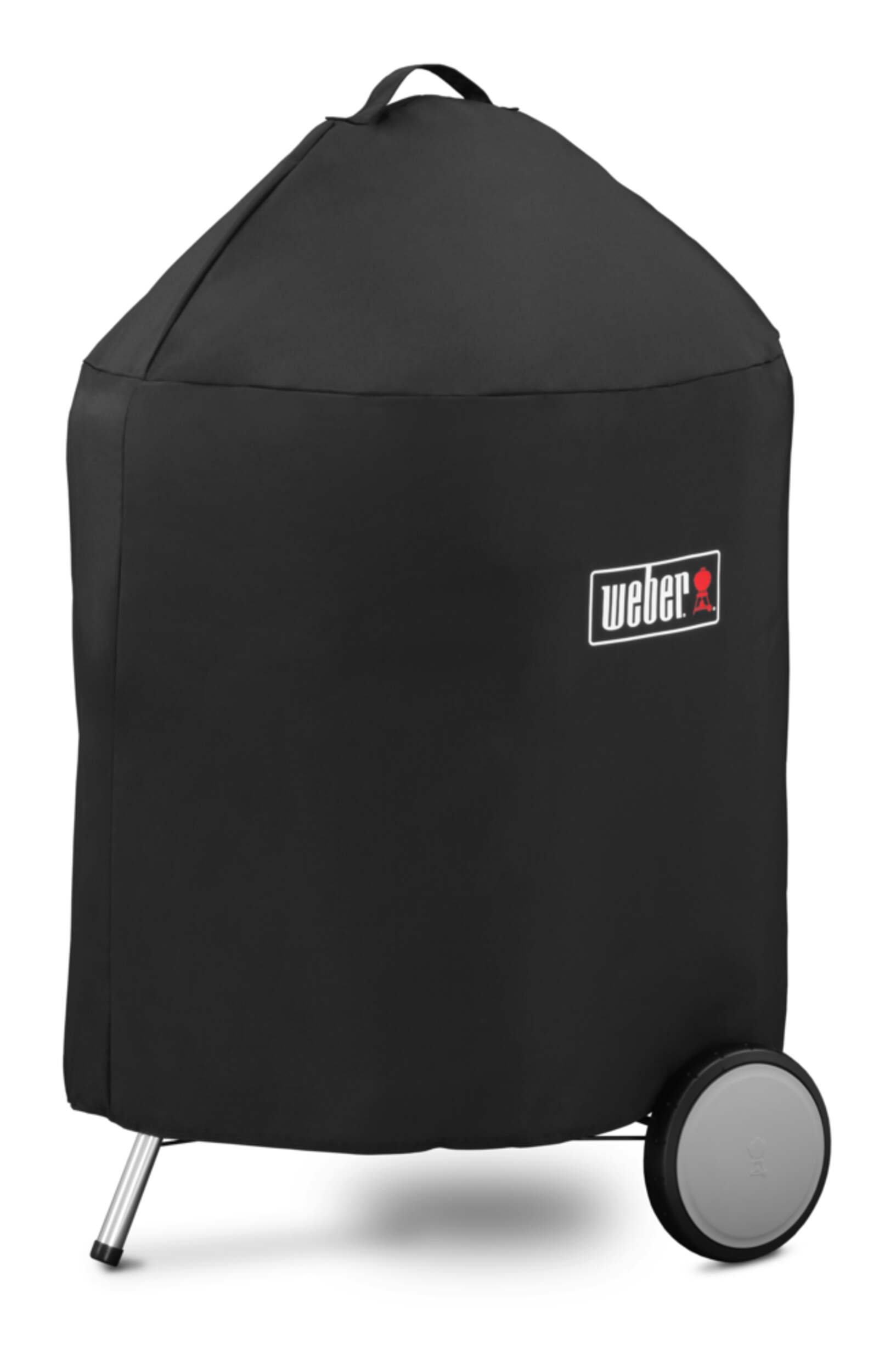 Weber All-Weather Kettle Grill Cover, Fade & UV-Resistant with Straps, 22" (45.7 cm), Black Front_Angled_Left