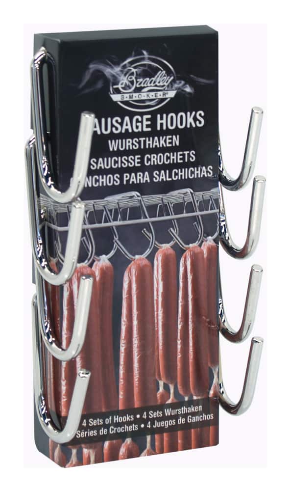 Bradley Smoker Chrome-Plated Steel Heavy Duty Sausage Hooks, 4-pk