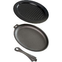 Napoleon Cast Iron Non-Stick Skillet w/ Removable Handle & Heat Resistant Tray Front_Angled_Right