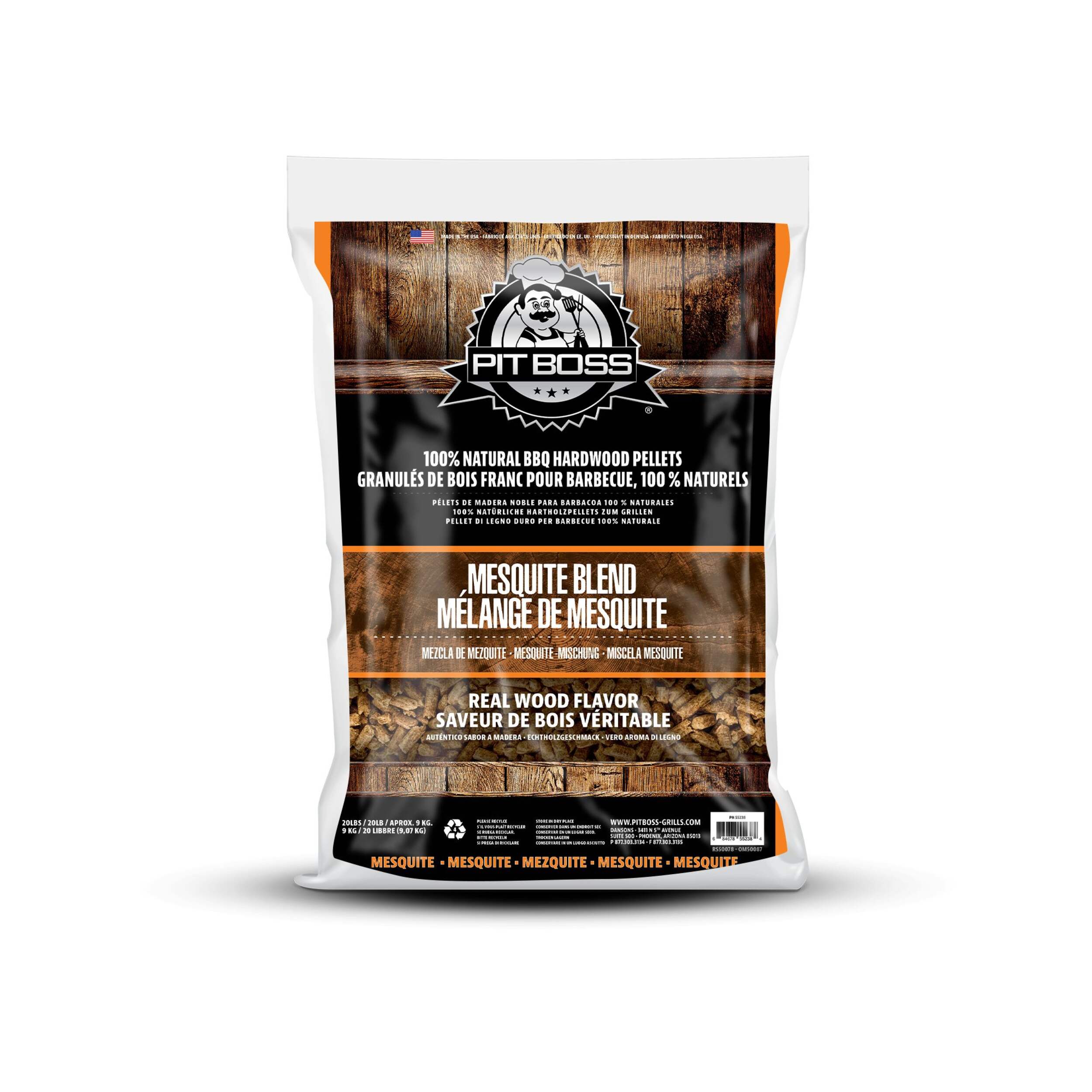 Pit Boss Mesquite Blend Hardwood Pellets Front_Flat