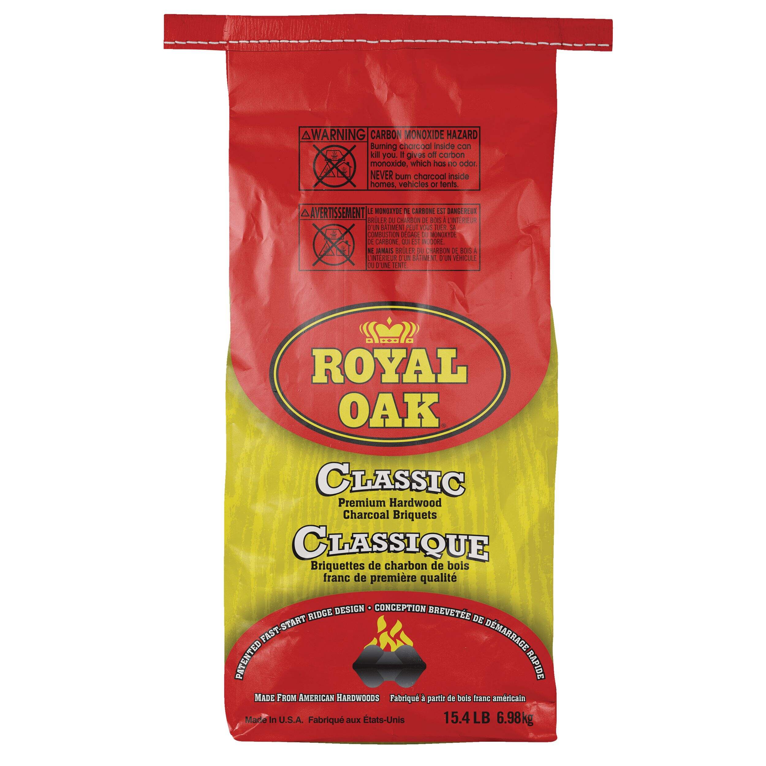 Briquettes de charbon de bois dur Royal Oak Classic Premium, 15,4 lb Front_Flat