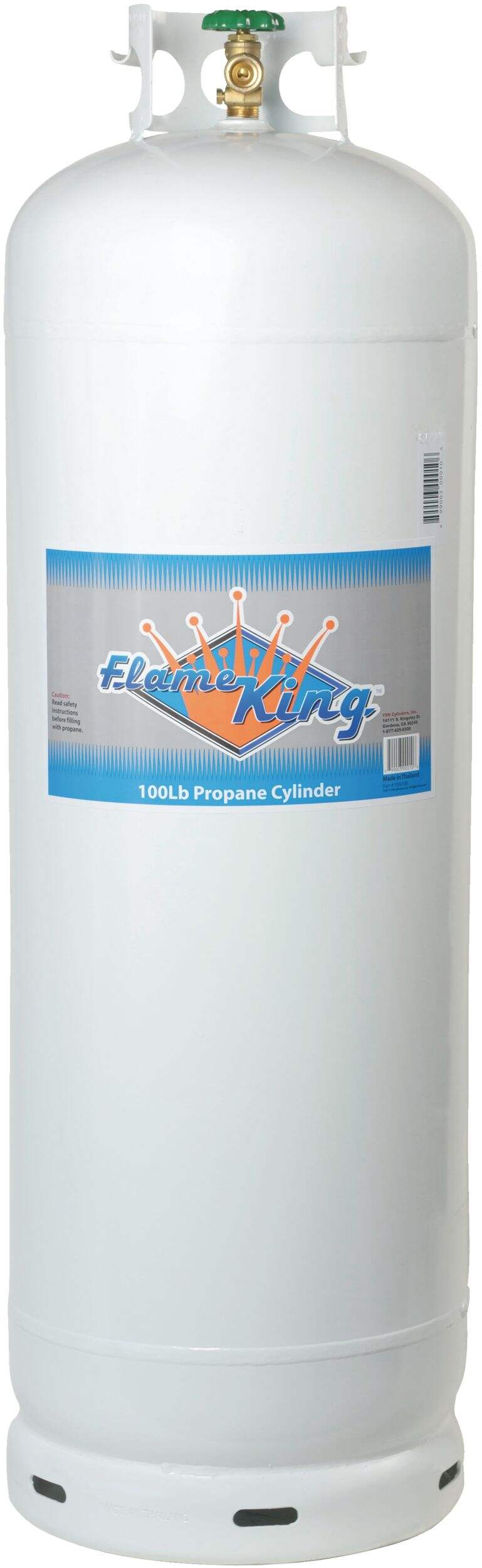 Réservoir de propane Flame King avec valves en laiton massif, 100 lb Front_Flat