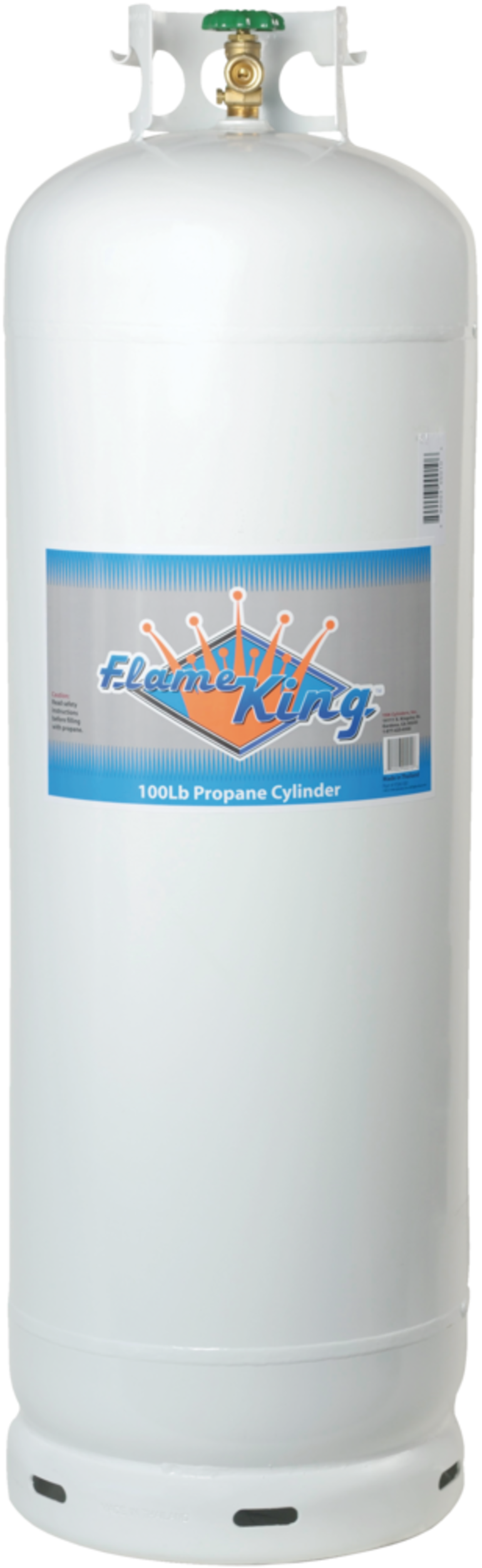 Flame King Empty Propane Gas Cylinder Tank with Solid Brass Valves, 100-Lb Front_Flat