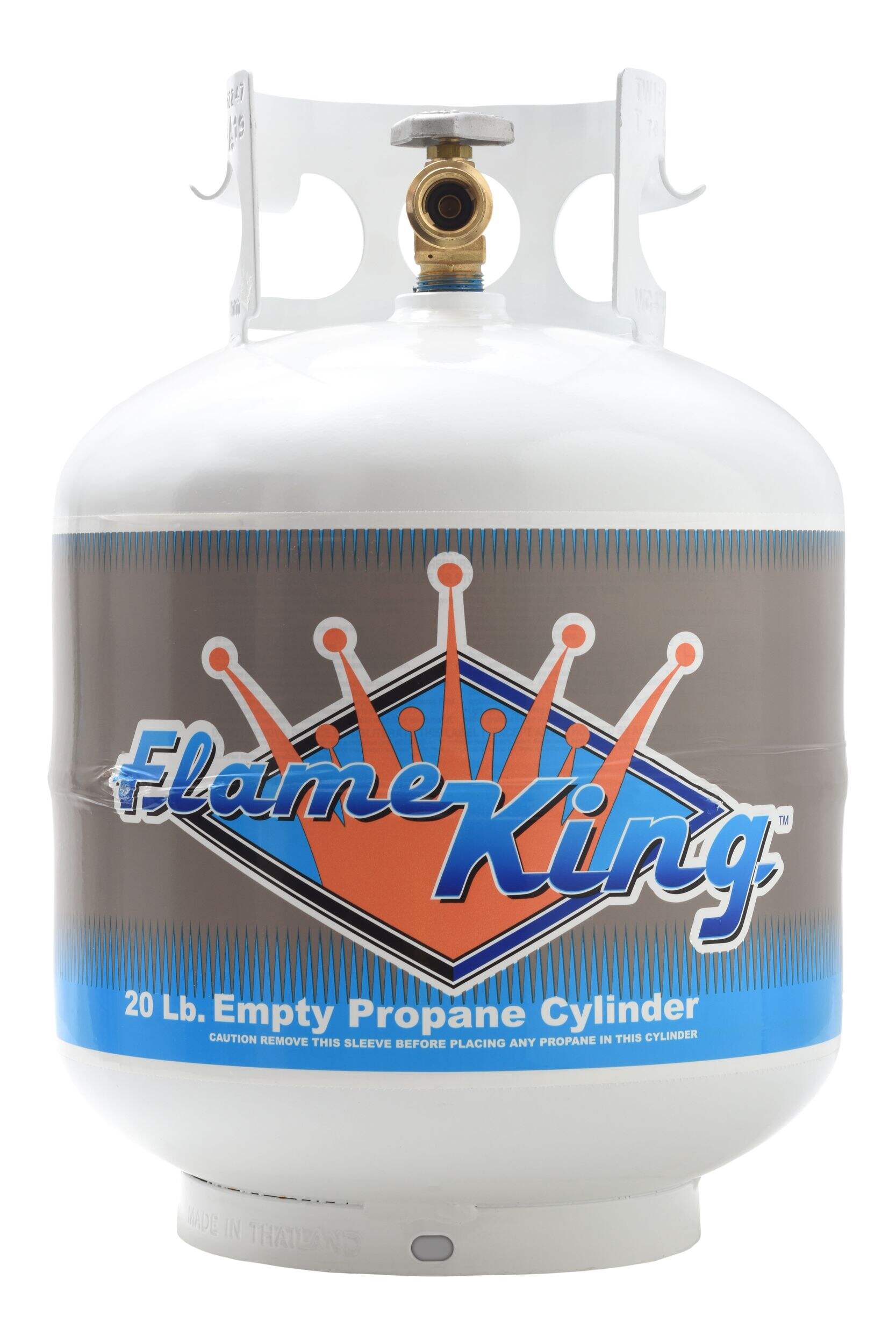 Flame King Empty OPD Propane Gas BBQ Cylinder Tank, Fits POL & QCC1 Models, 20-Lb Front_Flat