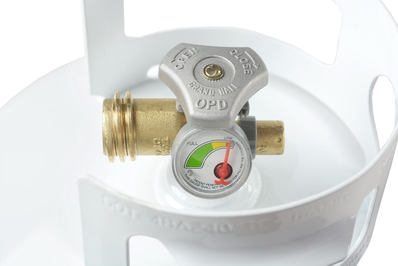 Flame King Empty OPD Propane Gas BBQ Cylinder Tank with BuiltIn Meter