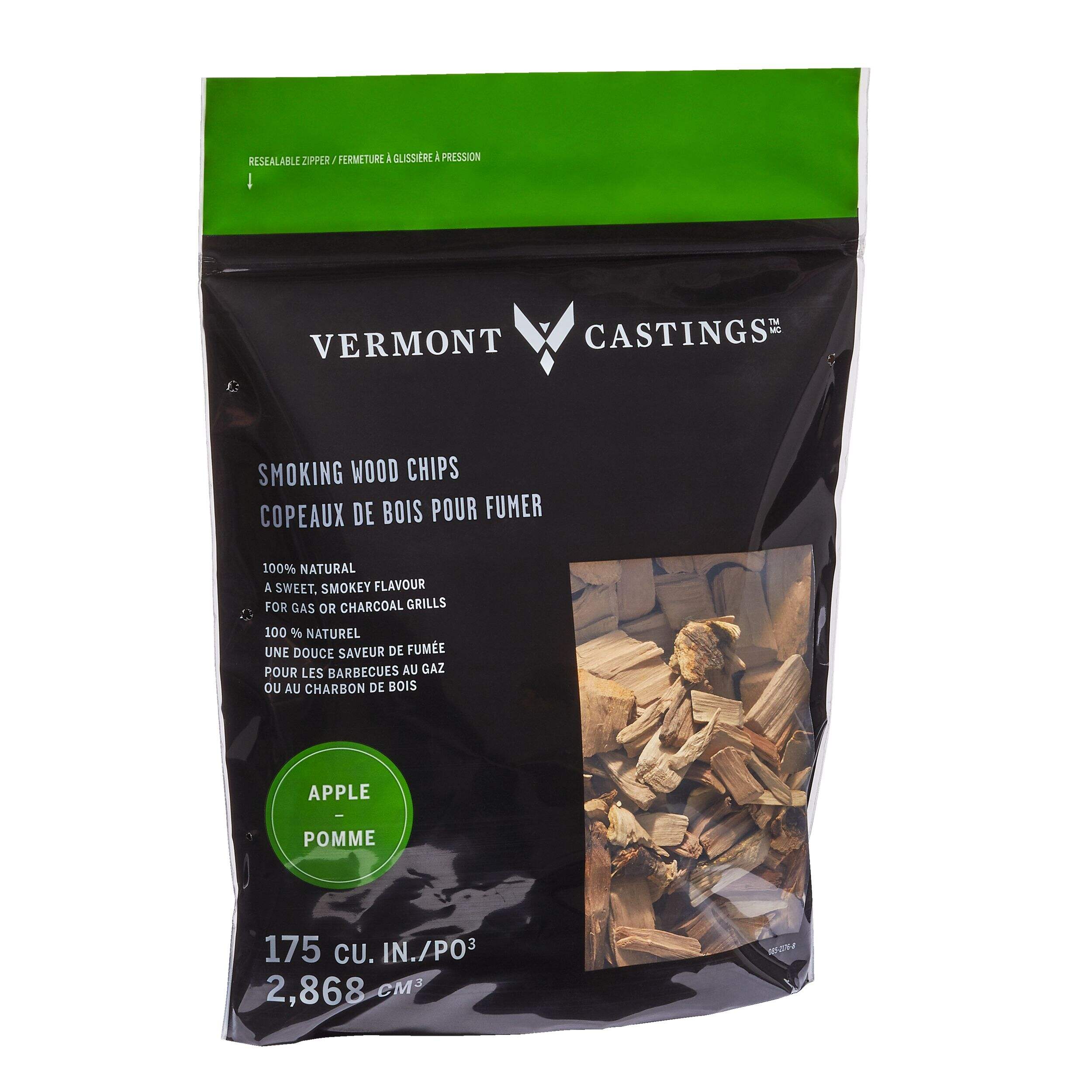 Vermont Castings Apple Flavoured 100% Natural Smoking Wood Chips, 2-Lb Front_Flat