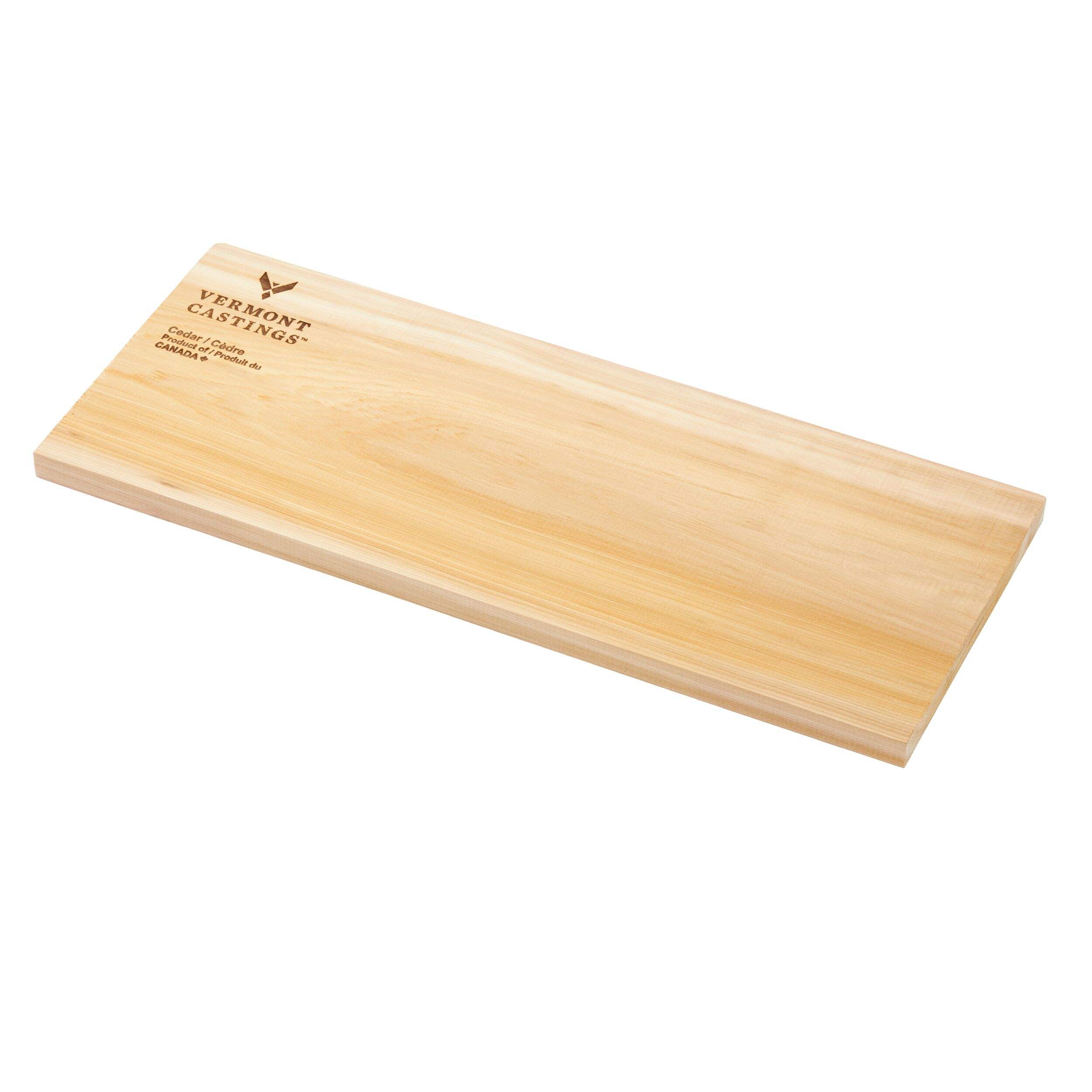 Vermont Castings 17-in FSC Wood Infusion Plank Cedar for BBQ Cooking & Serving Front_Three_Fourths_Angled_Left