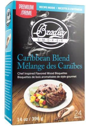 Bradley Smoker Premium Caribbean Blend Smoking Pure Wood Chip Bisquettes 24 Pack