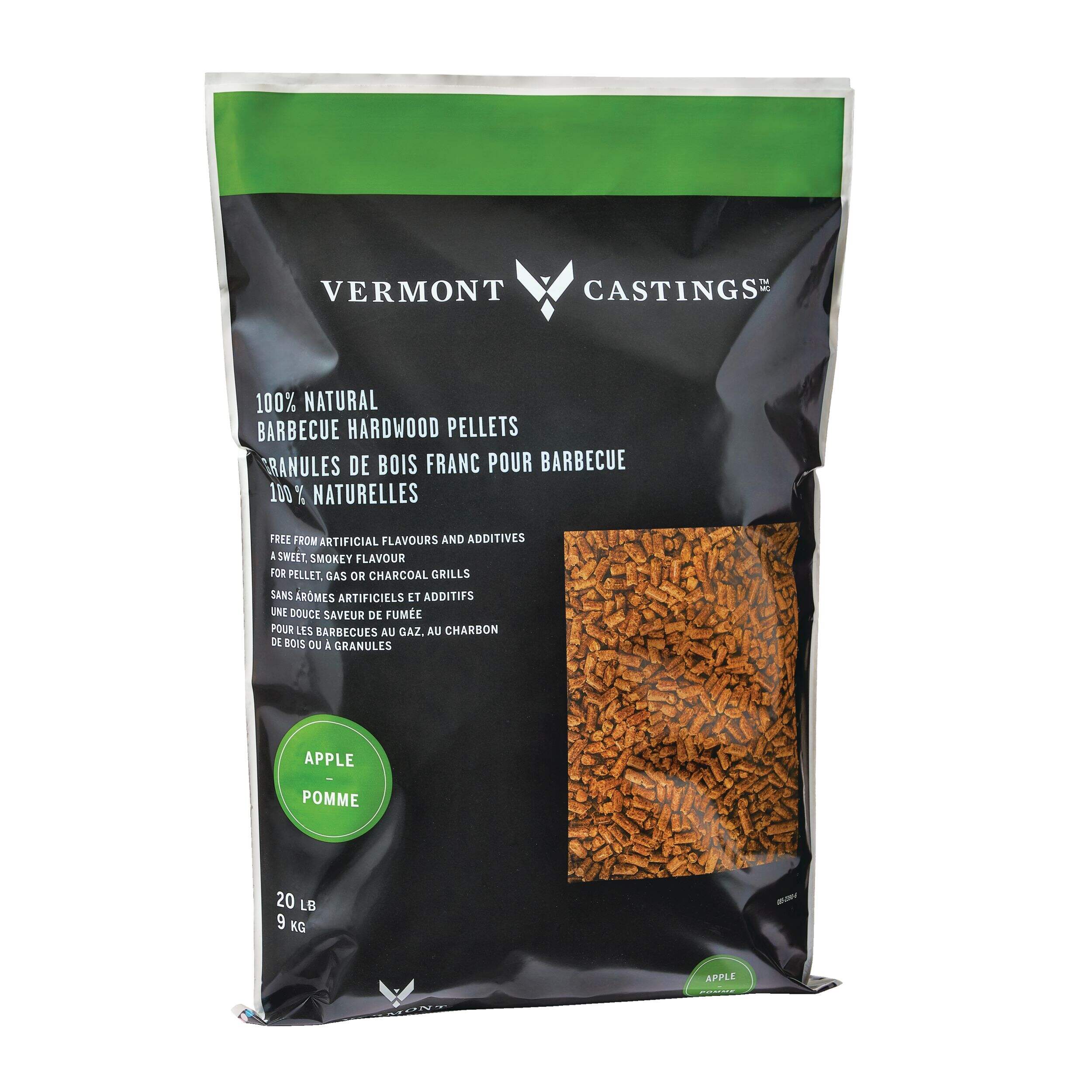 Vermont Castings Apple Blend 100% Natural BBQ Hardwood Smoking Pellets, 20-Lb Front_Angled_Right