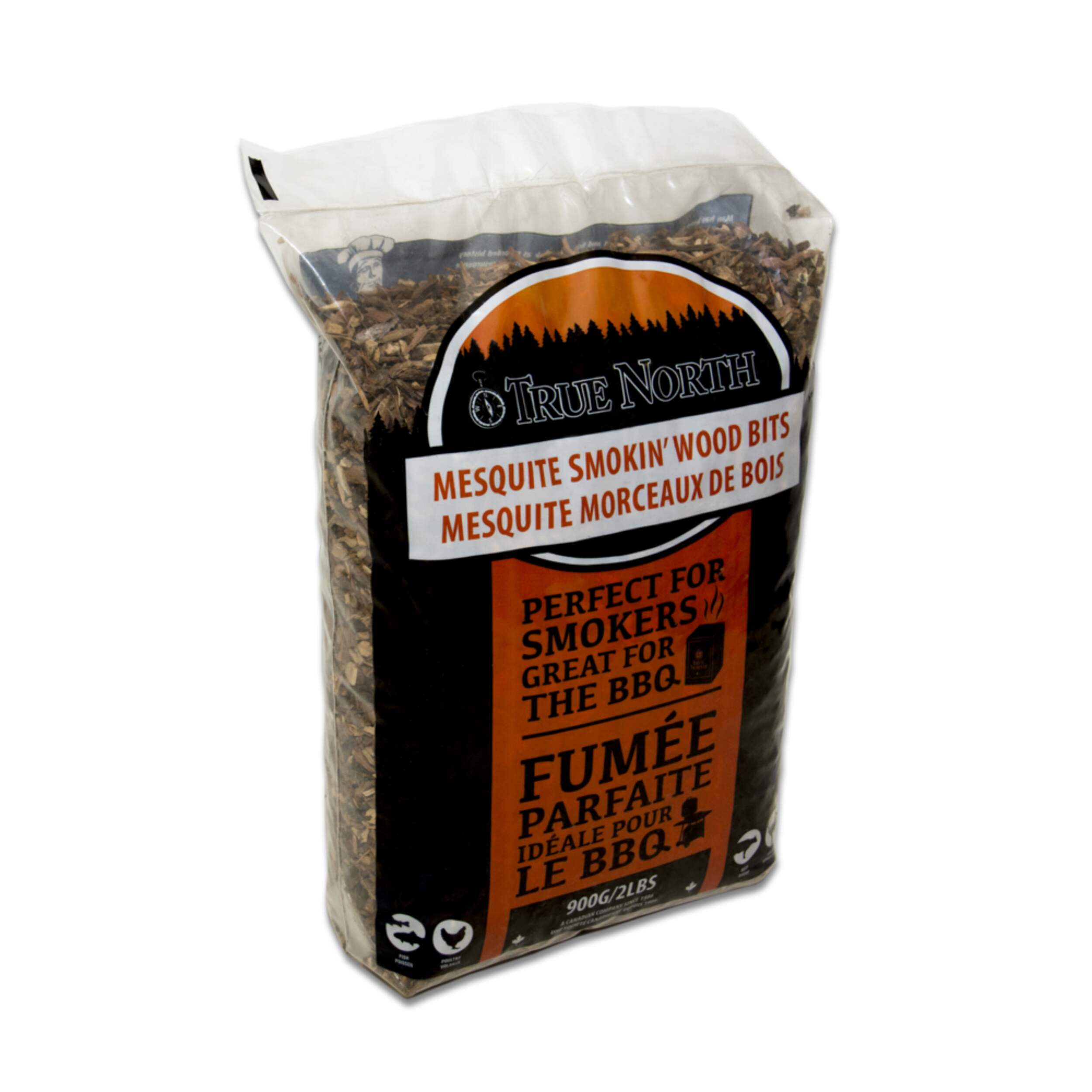 True North Mesquite Smokin', 100 Natural Smoking Wood Chips For BBQ and Smoker, 2Lb Canadian