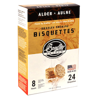 Bradley Smoker Alder Flavoured Smoking Pure Wood Chip Bisquettes, 24-Pack Front_Three_Fourths_Angled_Right