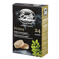 Bradley Smoker Hickory Flavoured Smoking Pure Wood Chip Bisquettes, 24-Pack Front_Angled_Left