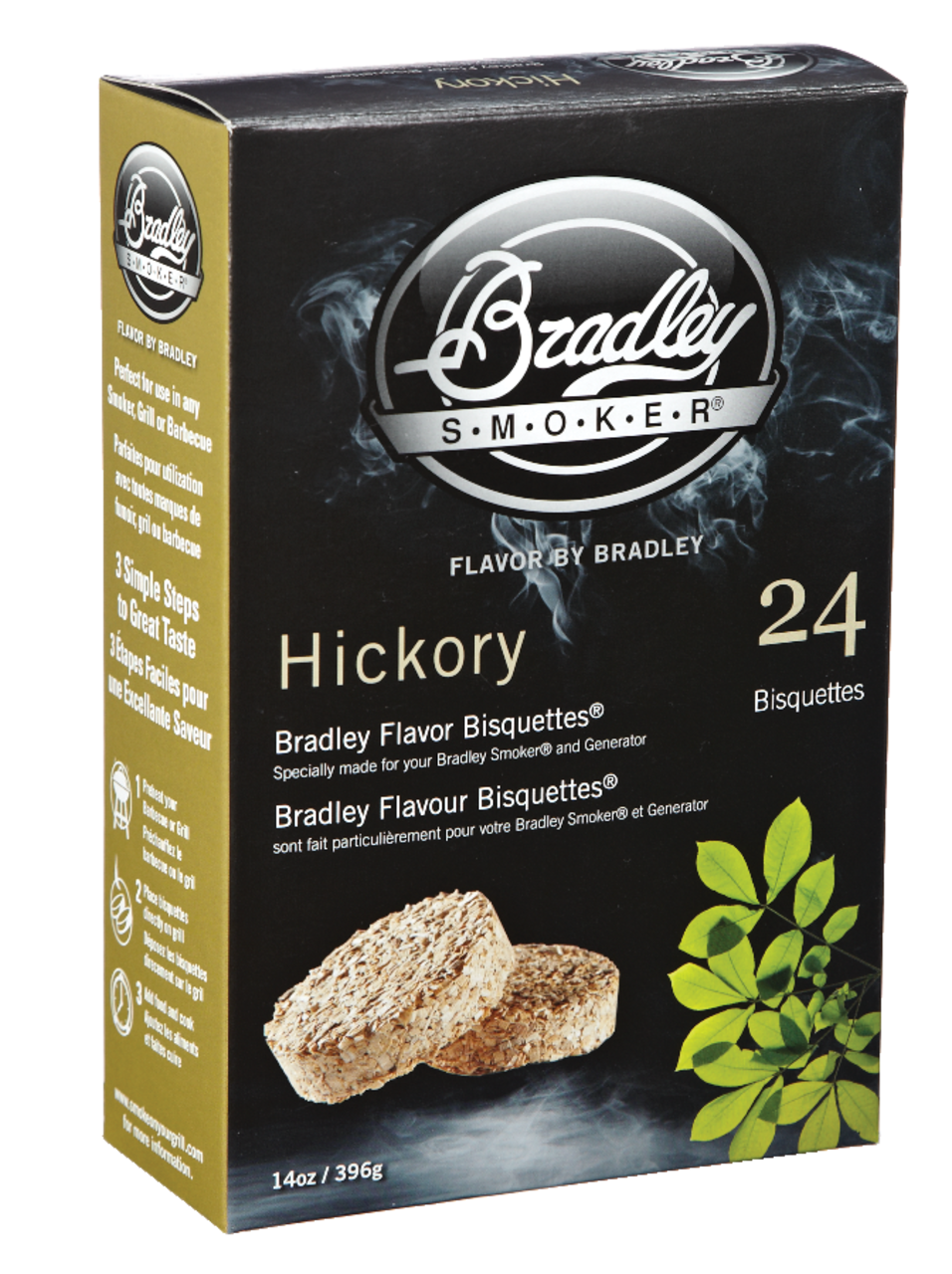 Bradley Smoker Hickory Flavoured Smoking Pure Wood Chip Bisquettes 24 Pack