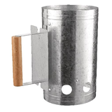 Allume-feu en acier MASTER Chef avec manche en bois, style cheminée Back_Angled_Left