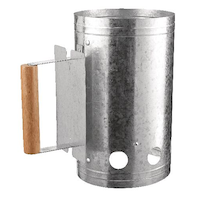 MASTER Chef Steel Charcoal Firestarter with Wooden Handle For BBQ & Grill, Chimney Style