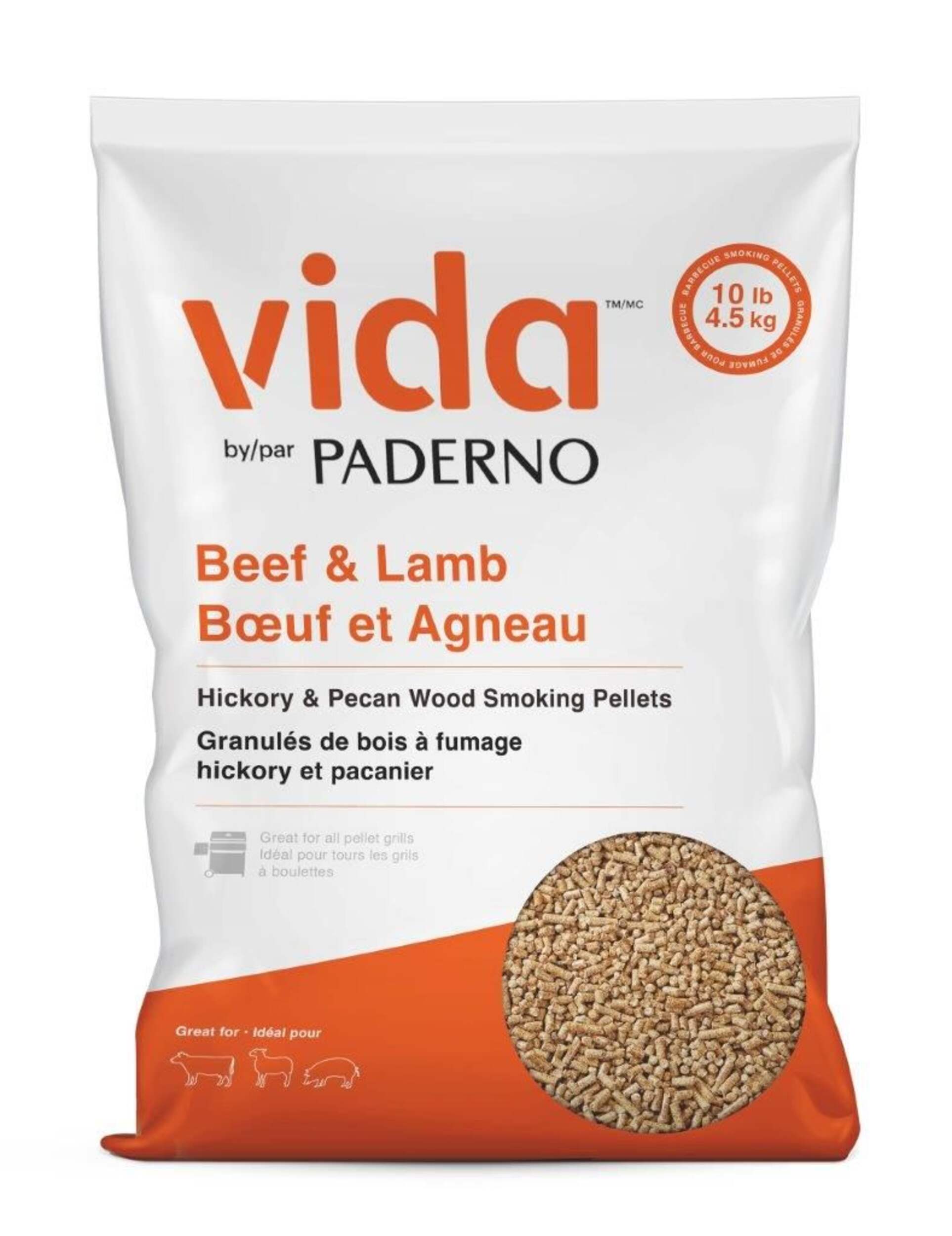 Vida by PADERNO Beef/Lamb Blend BBQ Smoking Pellets Front_Flat