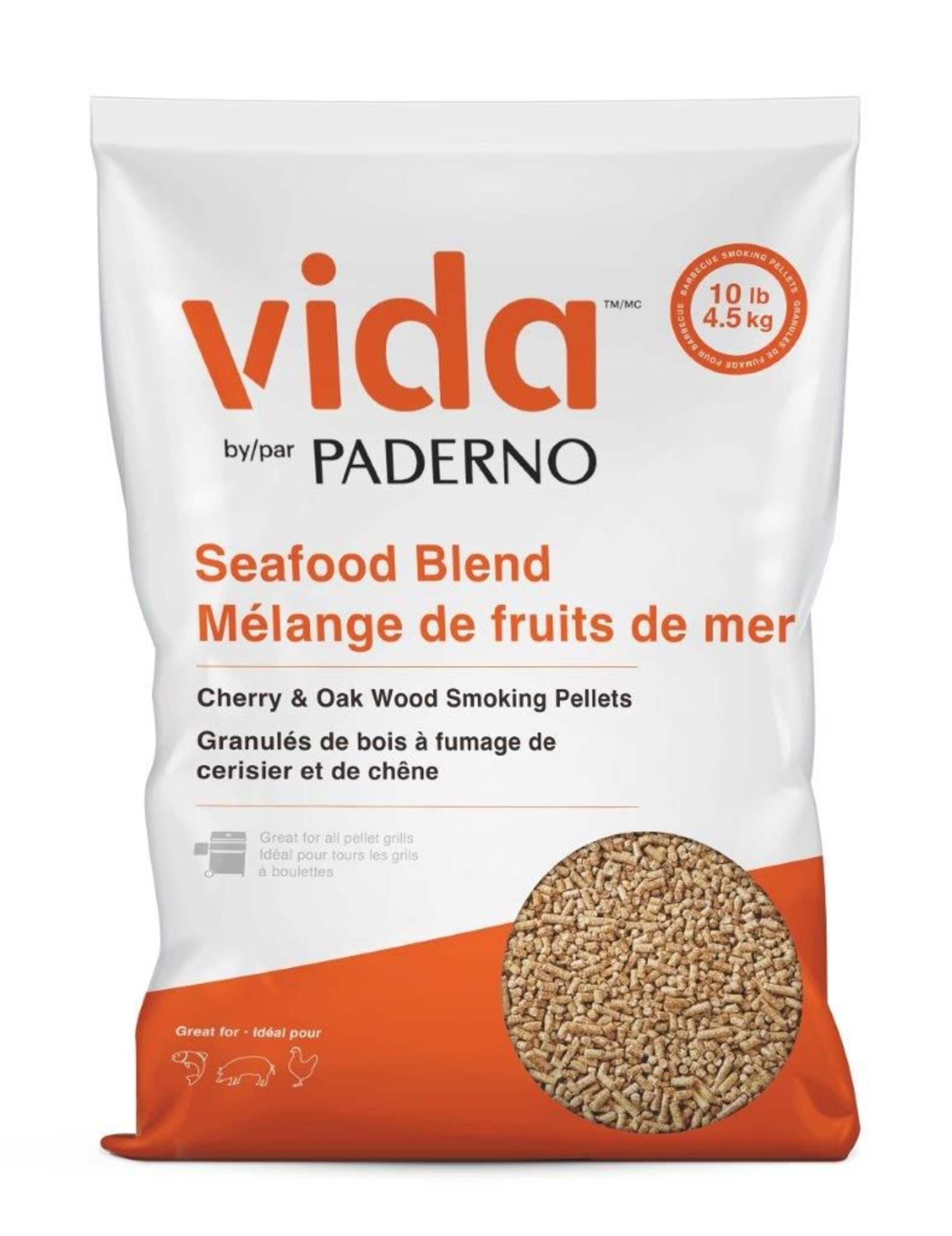 Vida by PADERNO Seafood Blend BBQ Smoking Pellets Front_Flat