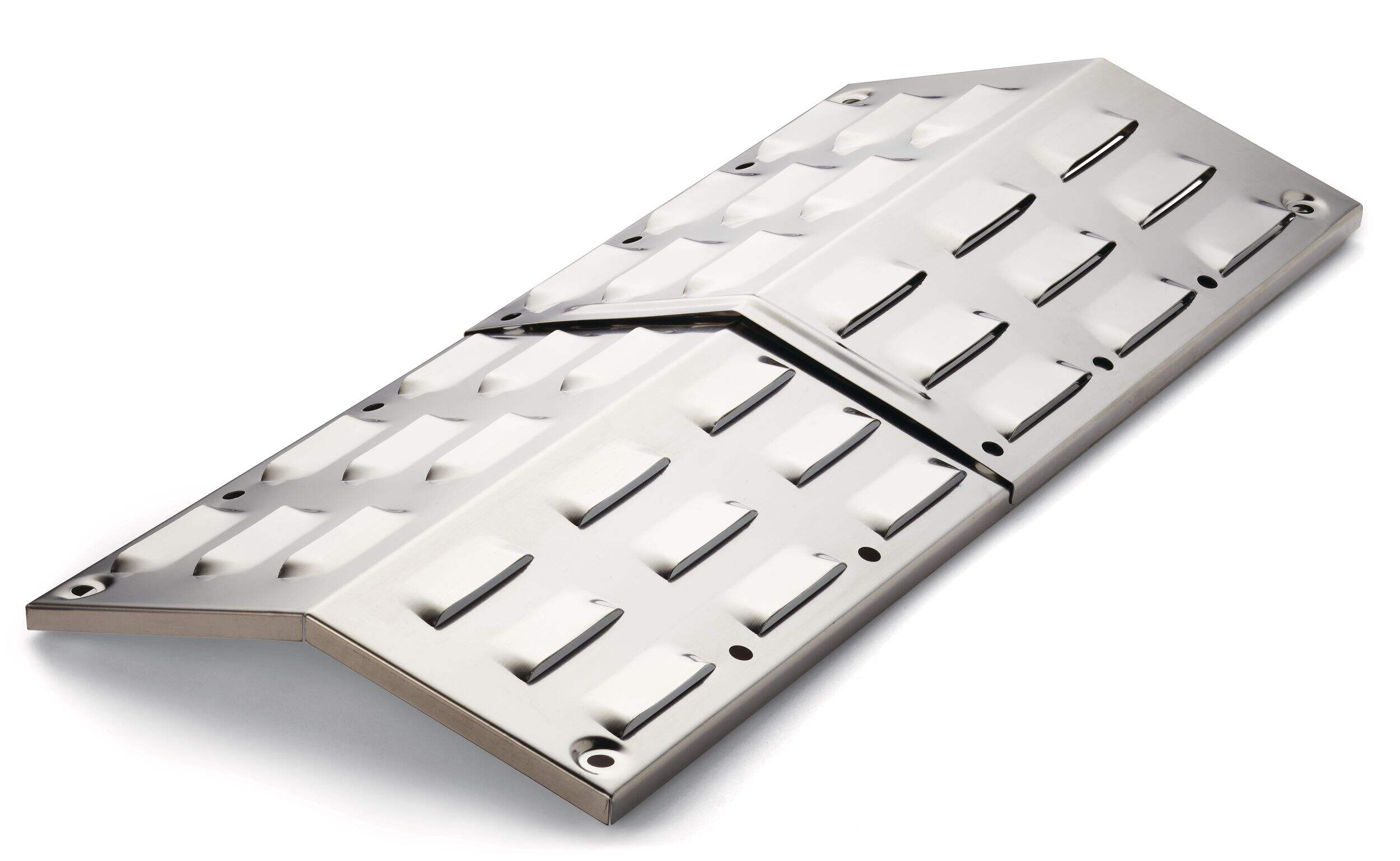 Universal Fit Stainless Steel BBQ Replacement Heat Distribution Plate Shield Front_Angled_Right