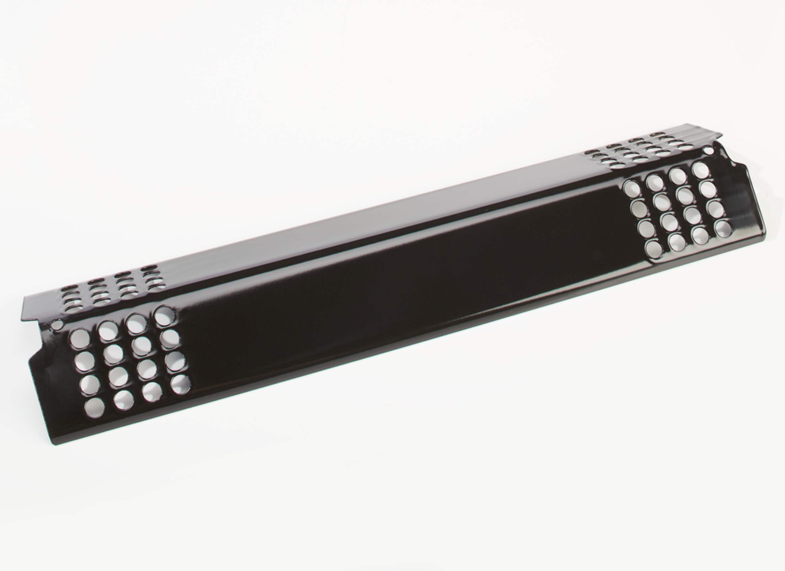 MASTER Chef Exact Fit Porcelain Steel BBQ Heat Plate Shield, E Series,  3 7/8 x 16 5/8-in Front_Angled_Right