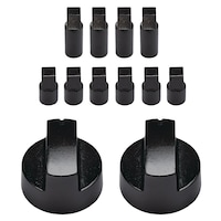Universal Fit Barbecue Knob Set, Includes 2 Knobs & 10 Inserts