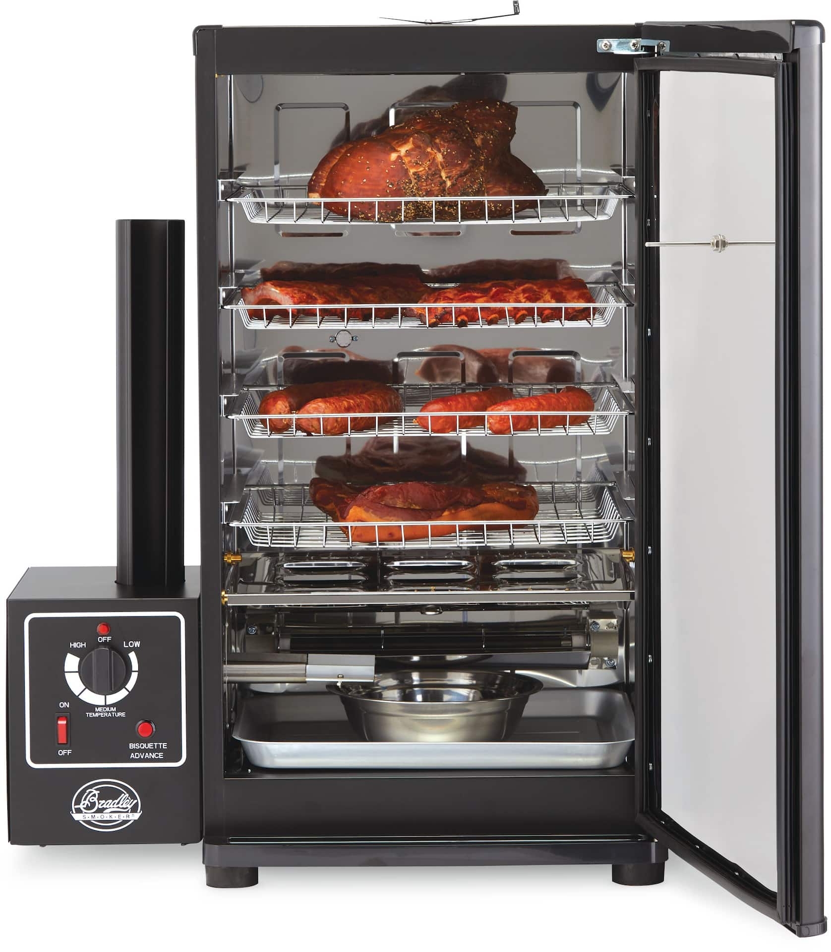 Bradley Original 4-Rack Electric Vertical Smoker with an Automatic Wood  Feeder
