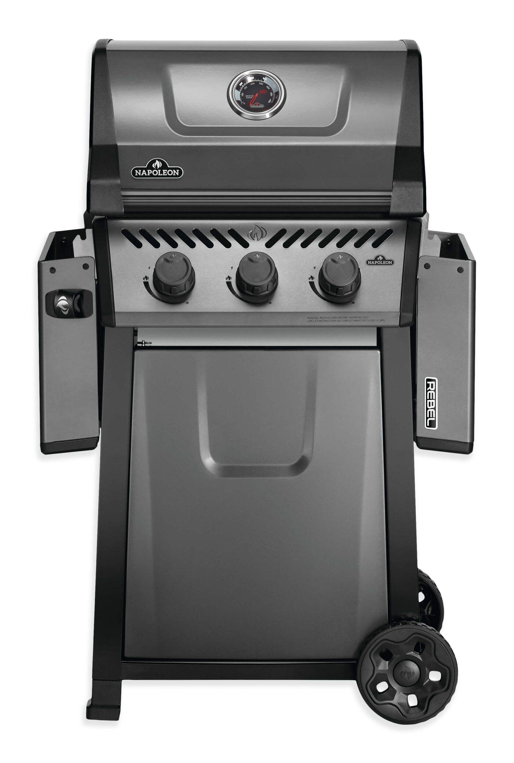 Napoleon Rebel Natural Gas BBQ Grill with 3 Burners, Graphite Grey