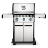 Barbecue au propane à 3 brûleurs Napoleon Legend LD3 en acier inoxydable avec tablettes latérales rabattables Front_Elevated