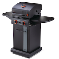 Barbecue au gaz naturel Master Chef Grill Turismo à 2 brûleurs avec tablettes latérales rabattables Front_Three_Fourths_Angled_Left
