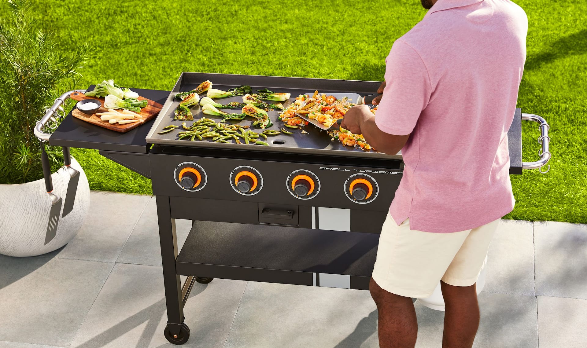 MASTER Chef G70220 Grill Turismo Stainless Steel 4-Burner Propane Gas ...