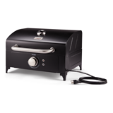 Barbecue de table électrique portatif MASTER Chef avec grilles en fonte, noir Front_Three_Fourths_Angled_Left