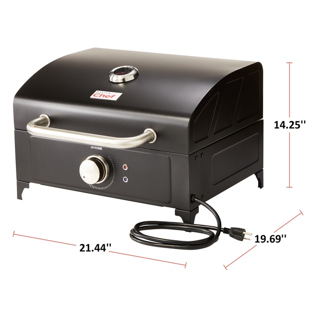 MASTER Chef Tabletop Portable Electric BBQ Grill with CastIron Grates