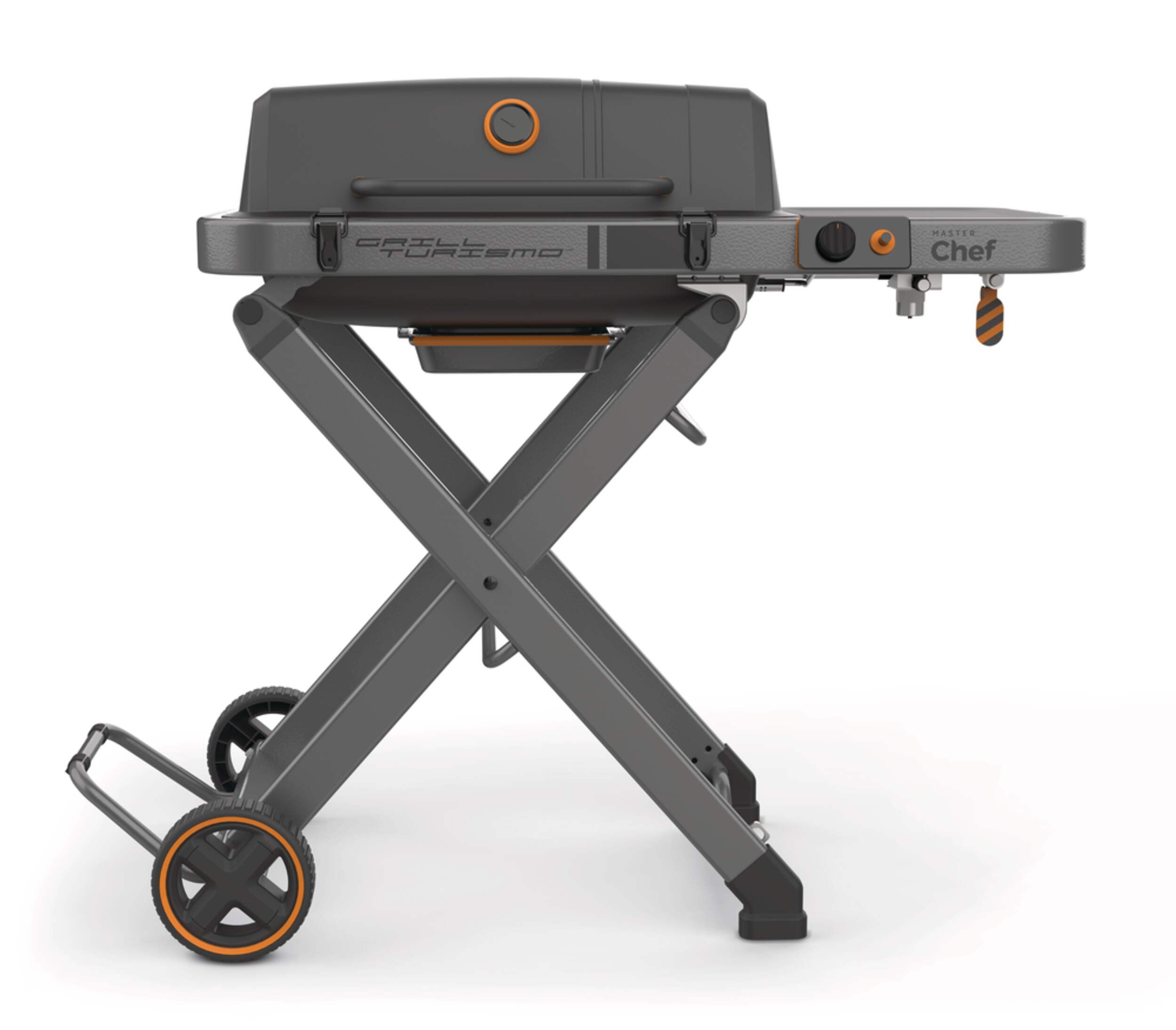 MASTER Chef Grill Turismo Portable Gas Grill with Foldable Cart