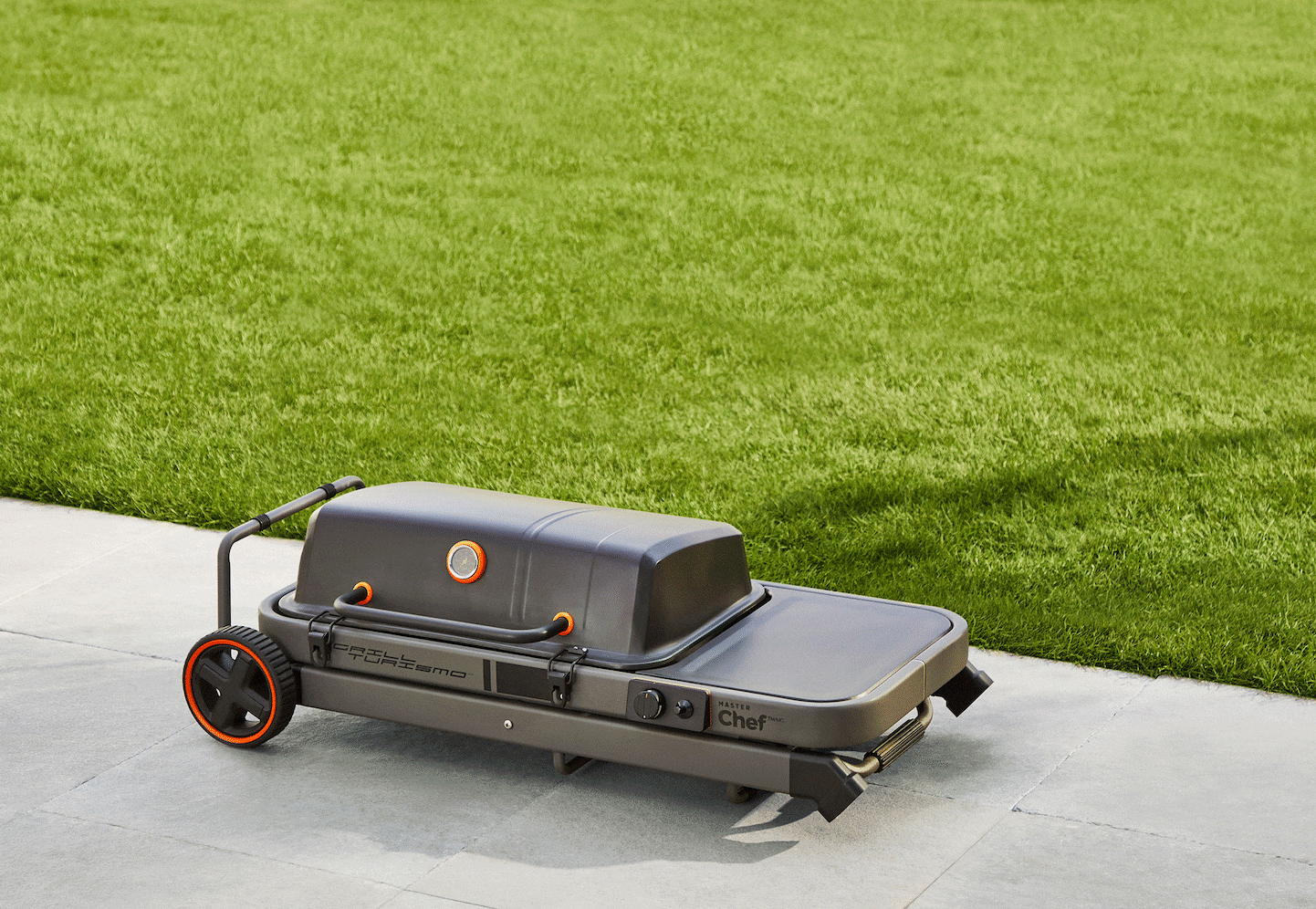 MASTER Chef Grill Turismo Portable Gas Grill with Foldable Cart