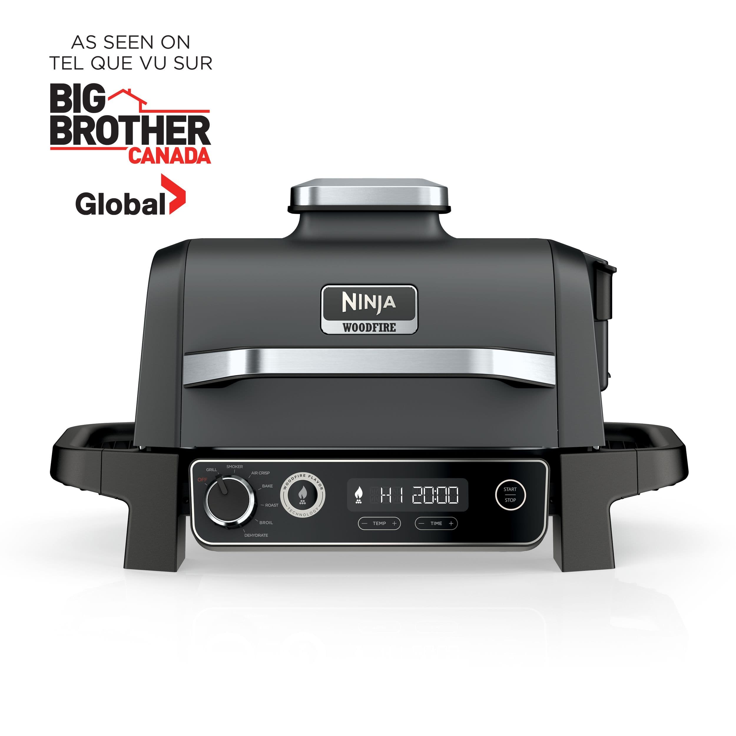 Ninja Woodfire 7 in 1 Outdoor Electric Grill Smoker with Handles Black