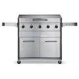 Vida by PADERNO Stainless Steel 5-Burner Gas BBQ Griddle with Hood Front_Flat