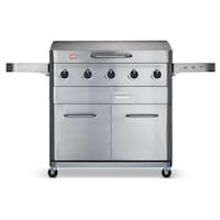 Vida by PADERNO Stainless Steel 5-Burner Gas BBQ Griddle with Hood