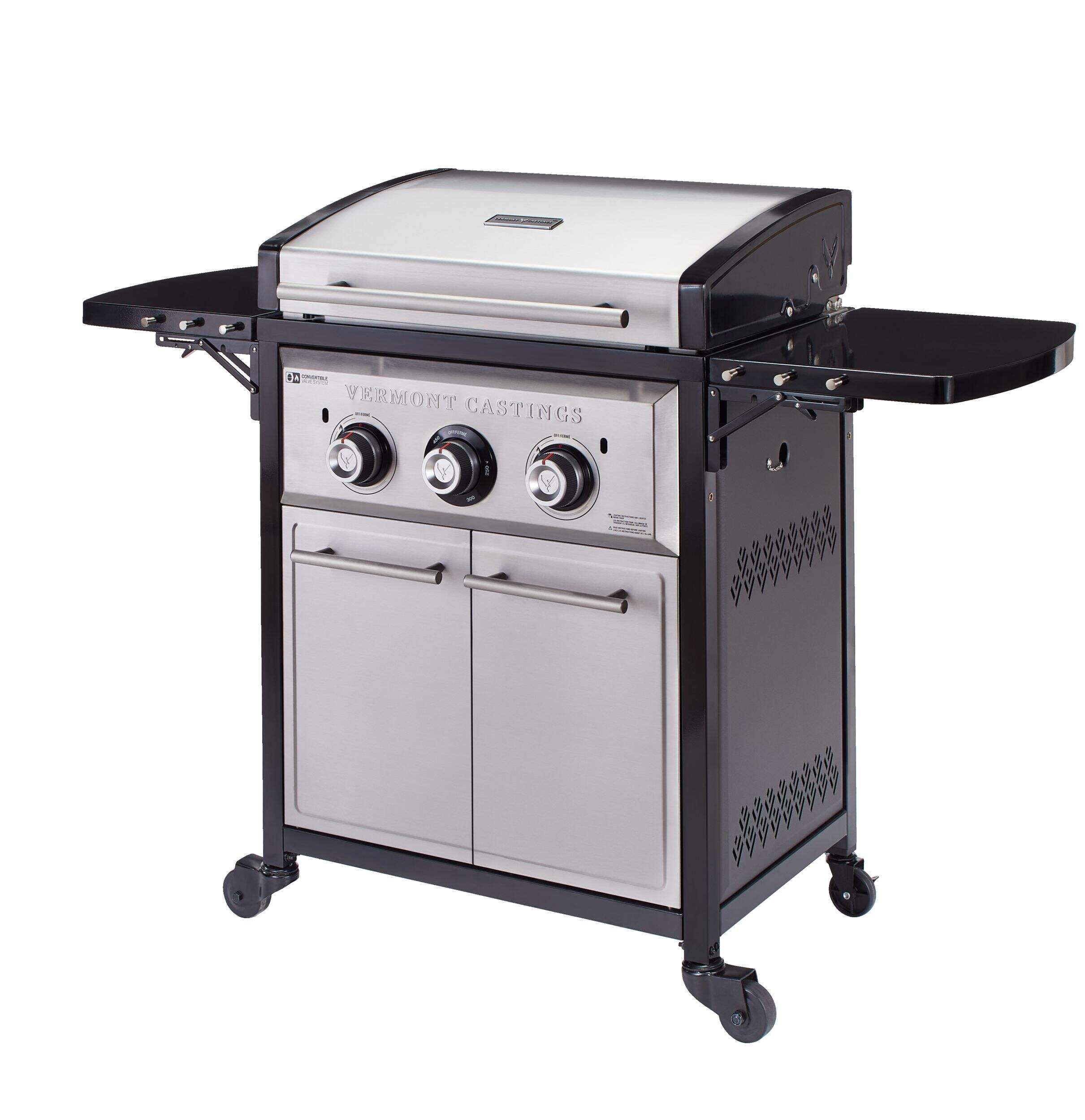 Vermont Castings 2-Burner Propane Gas Griddle with TempASSURED Technology™ Front_Three_Fourths_Angled_Left