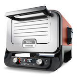 Ninja Woodfire™ 8-in-1 Electric Outdoor Oven for Pizza, Max Roast, Specialty Roast, Broil, Bake, Smoker, Dehydrate and Keep Warm, 105-700°F Front_Three_Fourths_Angled_Left