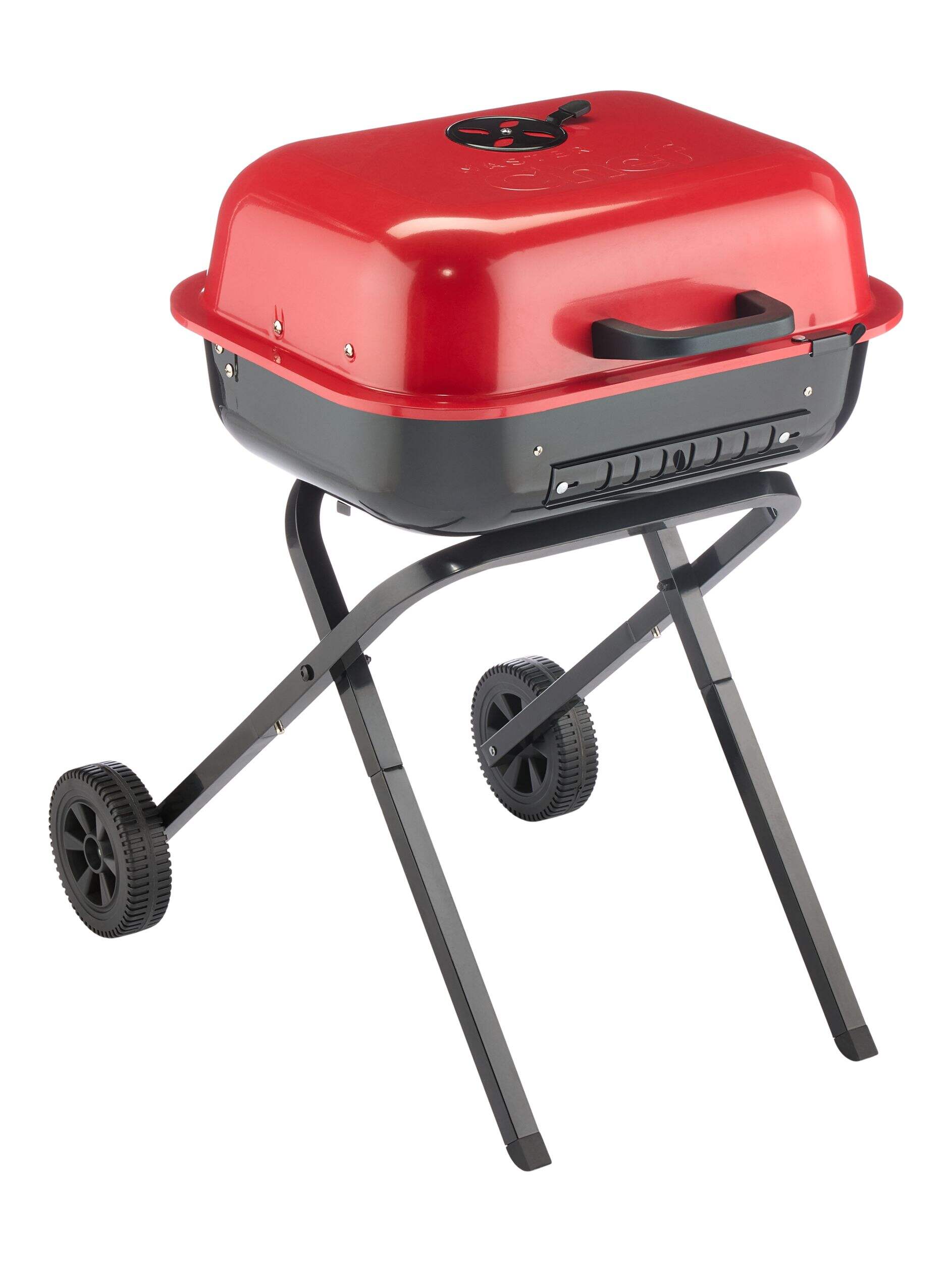 MASTER Chef Portable Charcoal Grill/Barbeque with Chrome Plated Cooking Grid, Front_Three_Fourths_Angled_Right