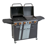 MASTER Chef Grill Turismo™ 5-Burner Propane BBQ Grill and Griddle with Convertible Valve System Front_Angled_Right