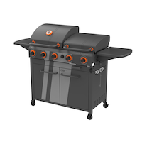 Gril et plaque chauffante au propane barbecue à 5 brûleurs MASTER chef Grill Turismo<sup>MC</sup> avec système de soupape convertible