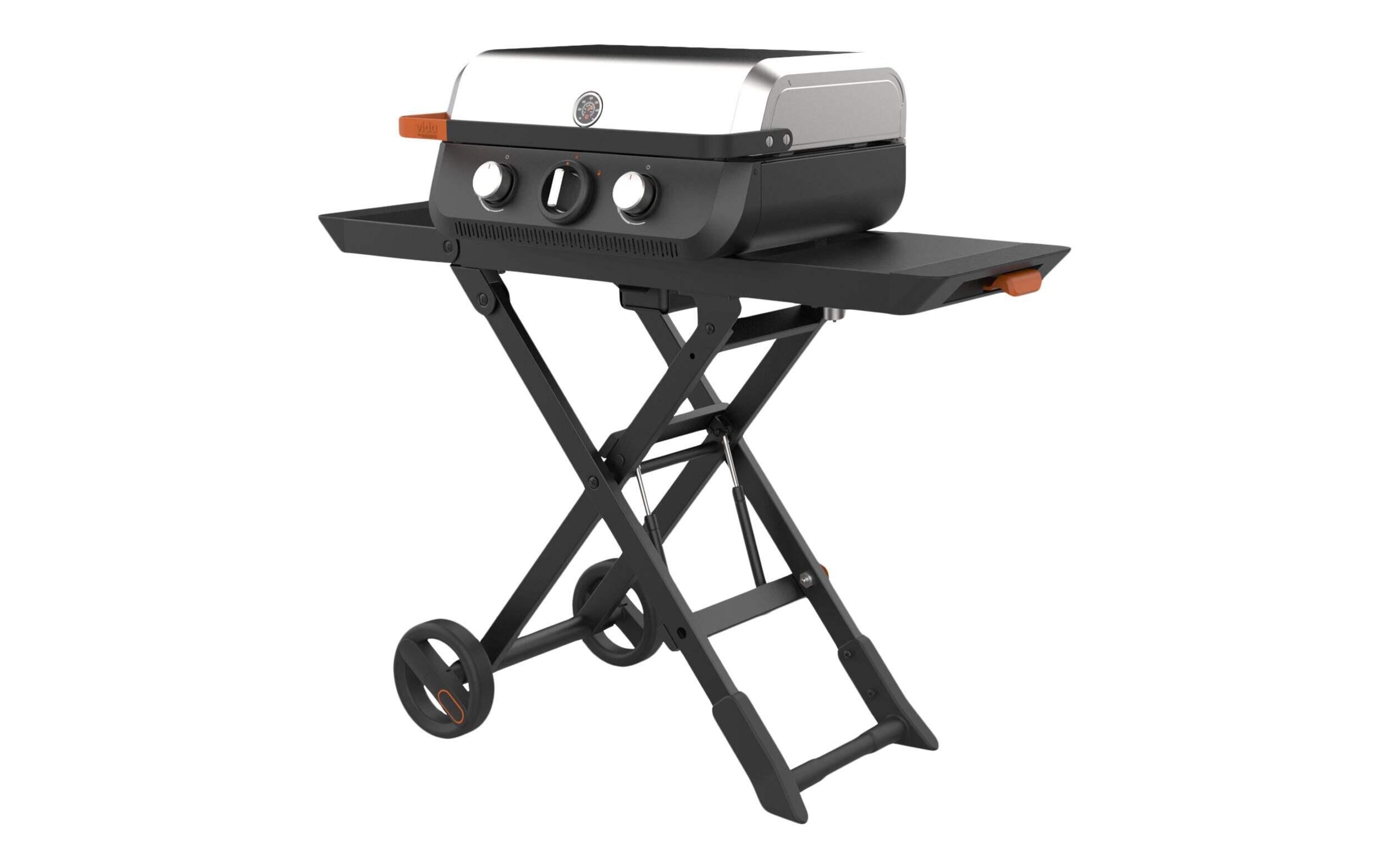 Vida by PADERNO 2-Burner Portable Gas Grill with Folding Cart Front_Angled_Left
