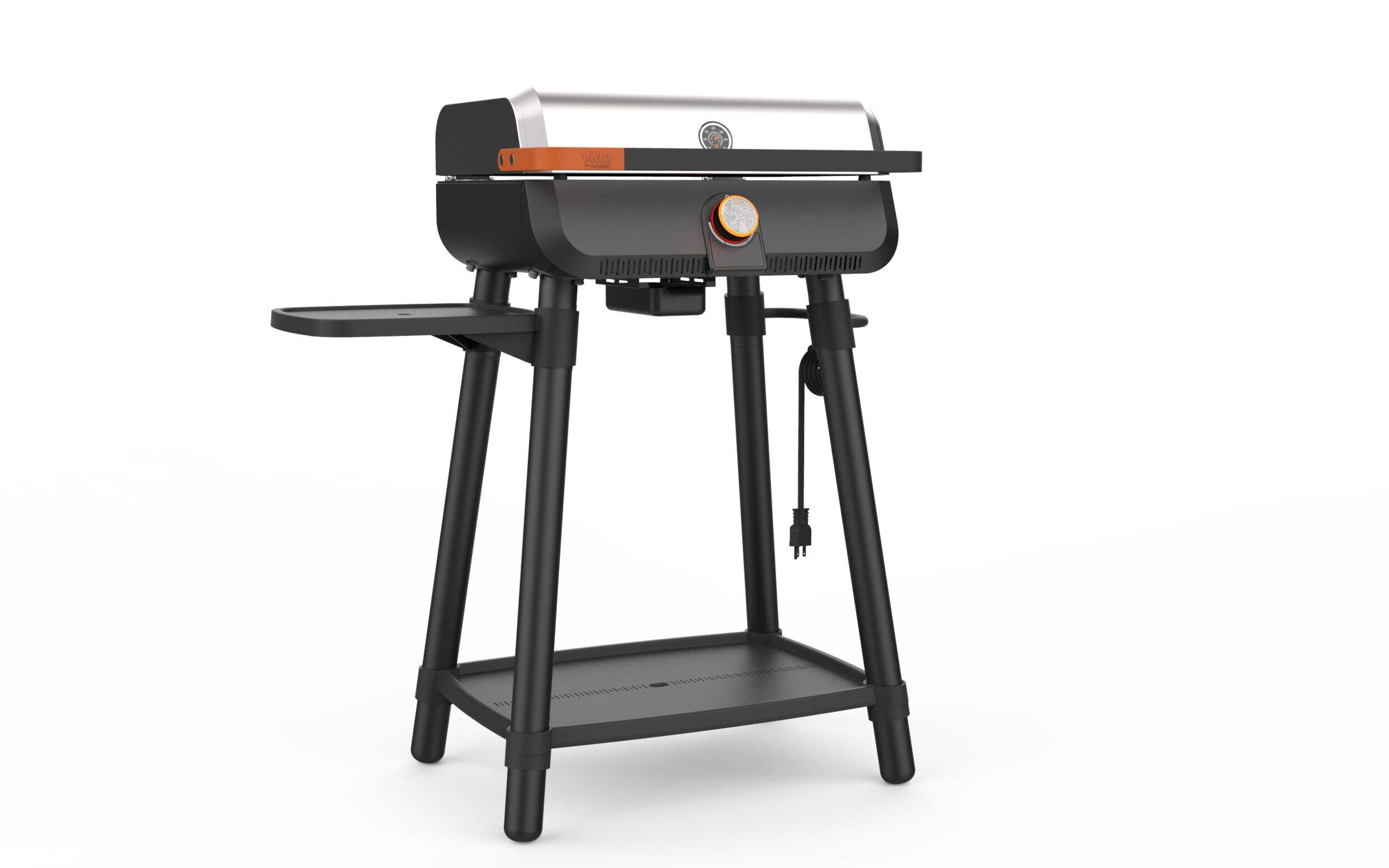 Vida by PADERNO 2-Burner Electric Grill with Side Shelf Front_Three_Fourths_Angled_Right