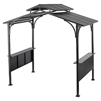 For Living Essex - Abri de jardin pour barbecue, avec toit ventilé et tablettes Front_Angled_Left