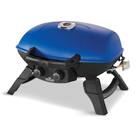 Napoleon TravelQ™285 Portable Tabletop Gas Grill with Folding Legs TQ285-BL-1 Front_Three_Fourths_Angled_Left