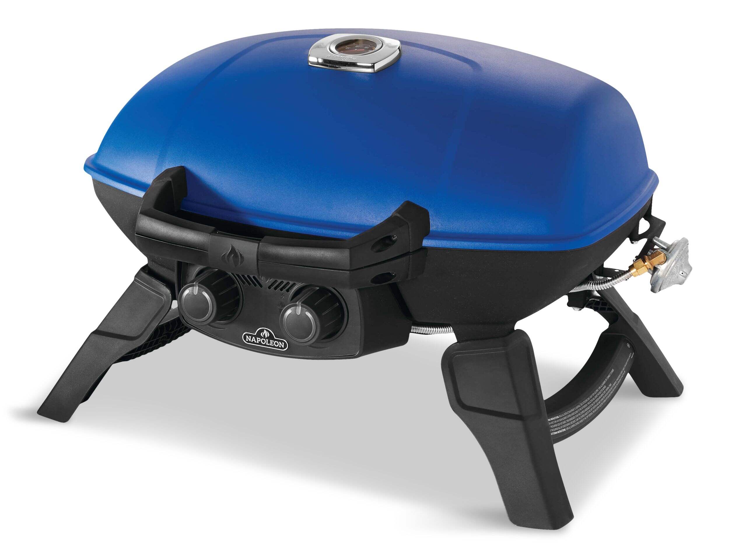 Napoleon TravelQ™285 Portable Tabletop Gas Grill with Folding Legs TQ285-BL-1 Front_Three_Fourths_Angled_Left
