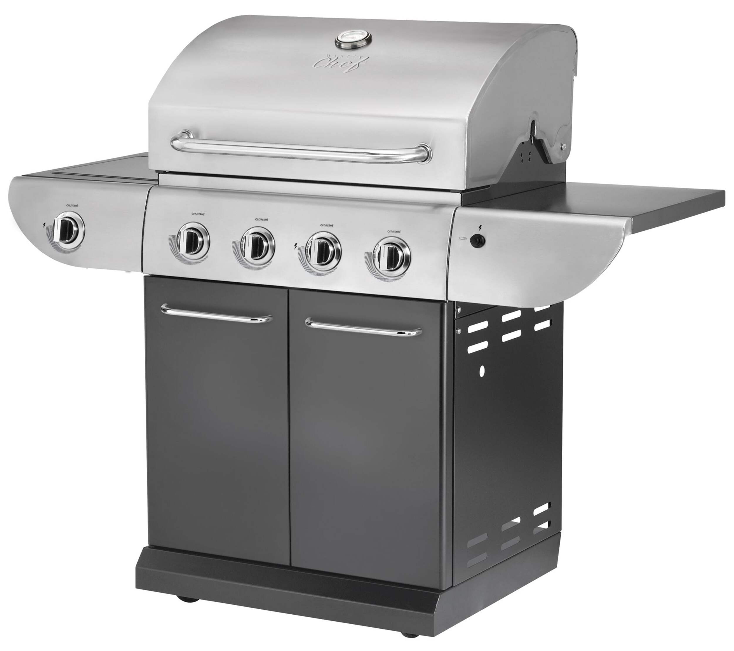 MASTER Chef E480 - Barbecue propane, 4 brûleurs Front_Angled_Left