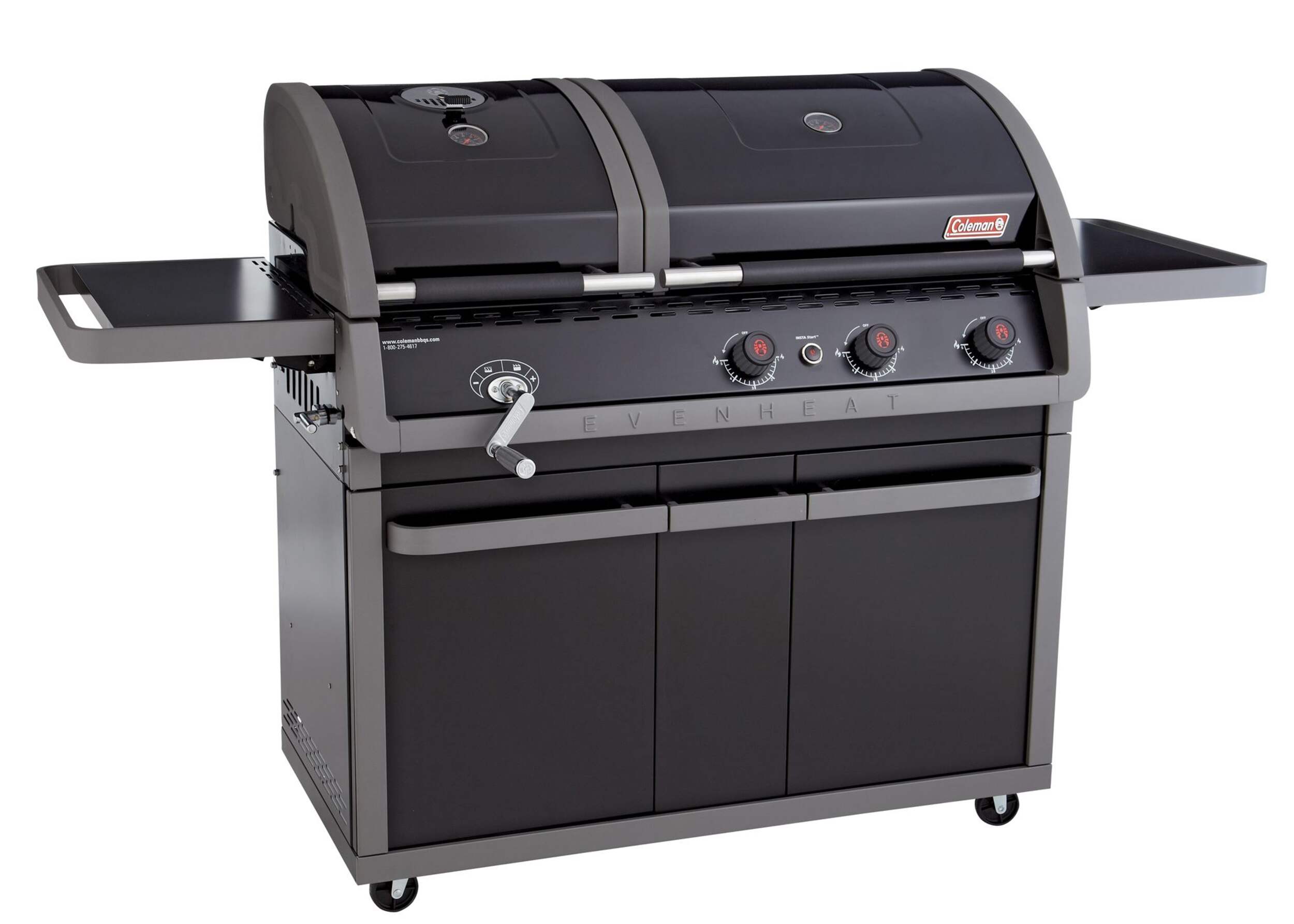 Coleman® Even Heat™ Dual Fuel Propane BBQ Front_Angled_Right