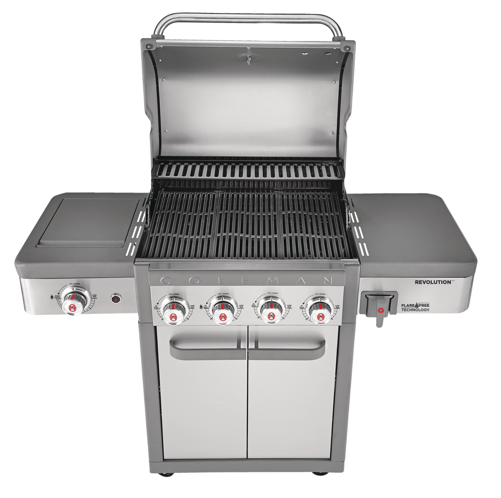 Coleman Revolution 4Burner Propane Gas BBQ Grill with Extra Side